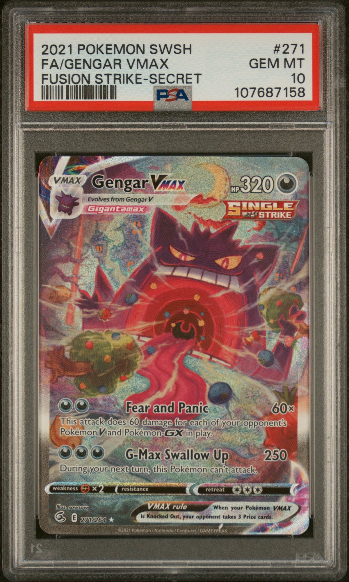 PSA10- gengar vmax -#271