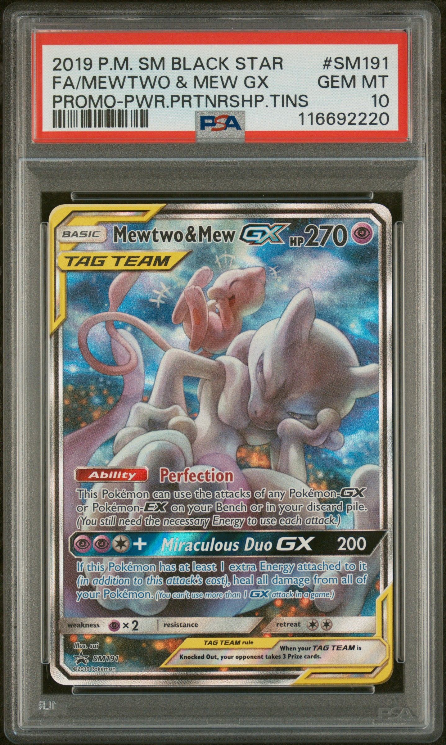 PSA10- mewtwo & mew GX -#sm191