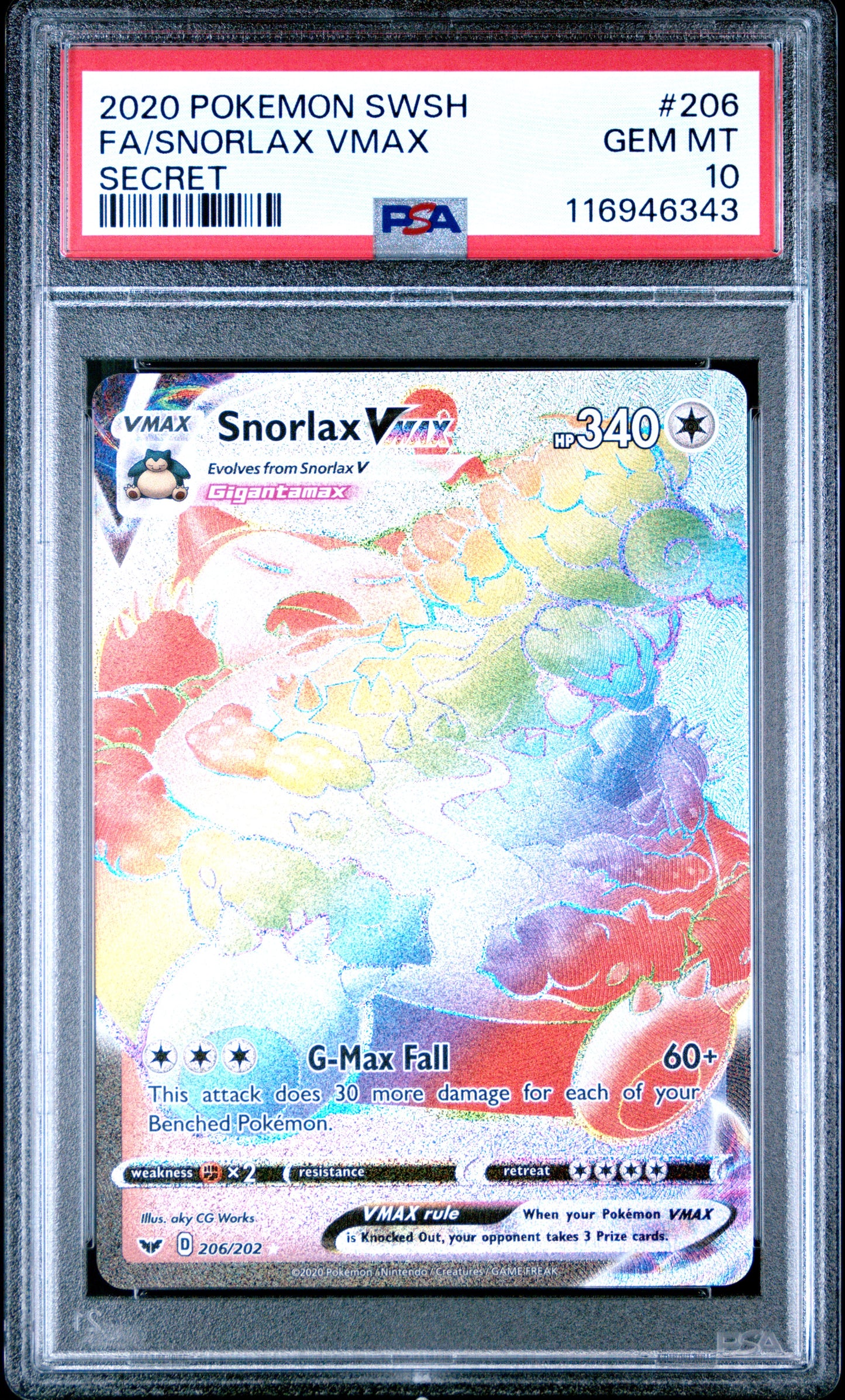 PSA10- Snorlax vmax -#206