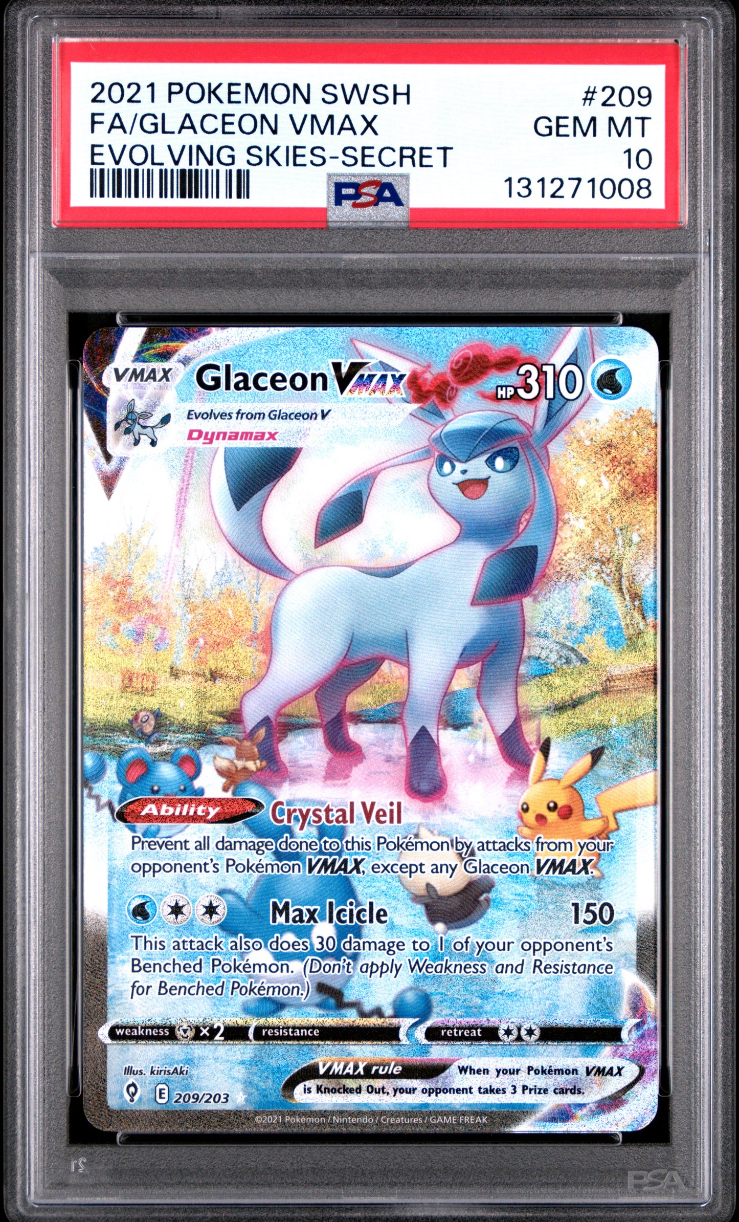 PSA10- Glaceon vmax -#209
