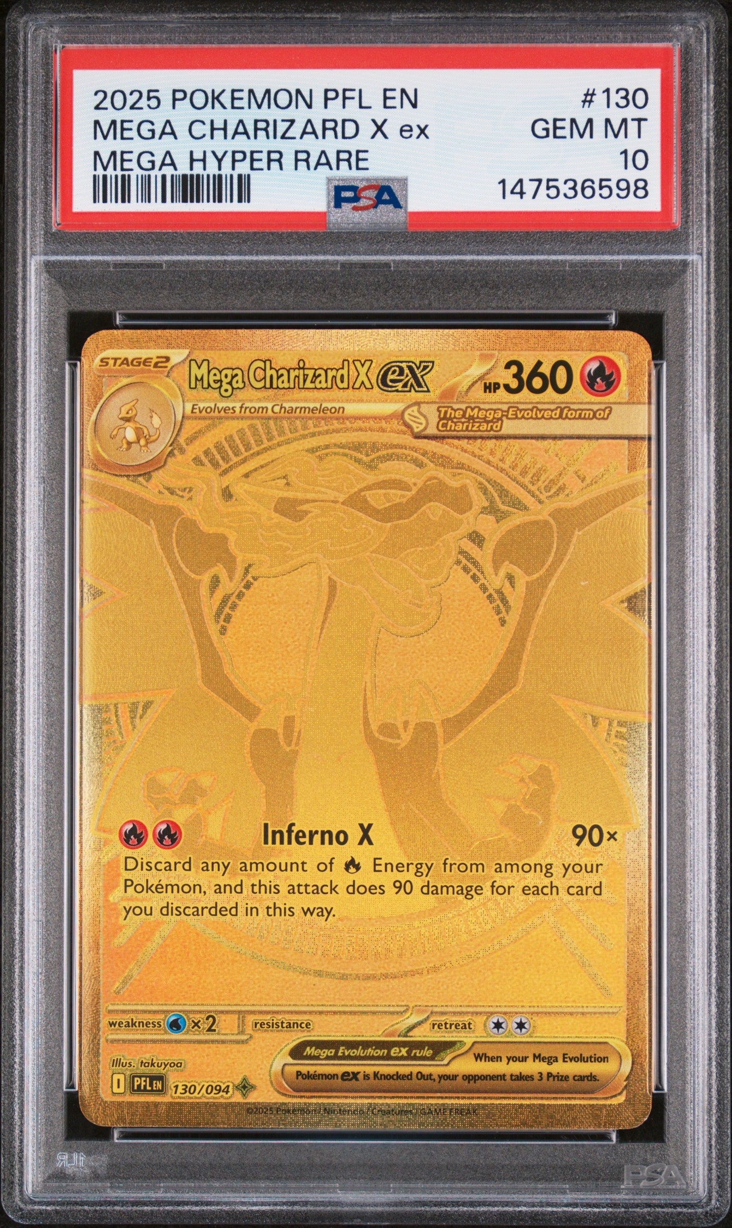 PSA10- mega charizard ex-#130 (6598)