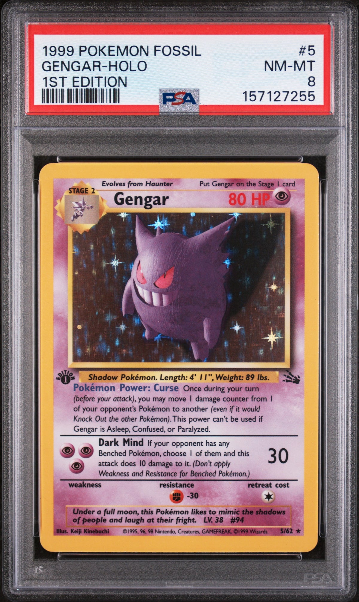 PSA8- gengar 1st edition -#5