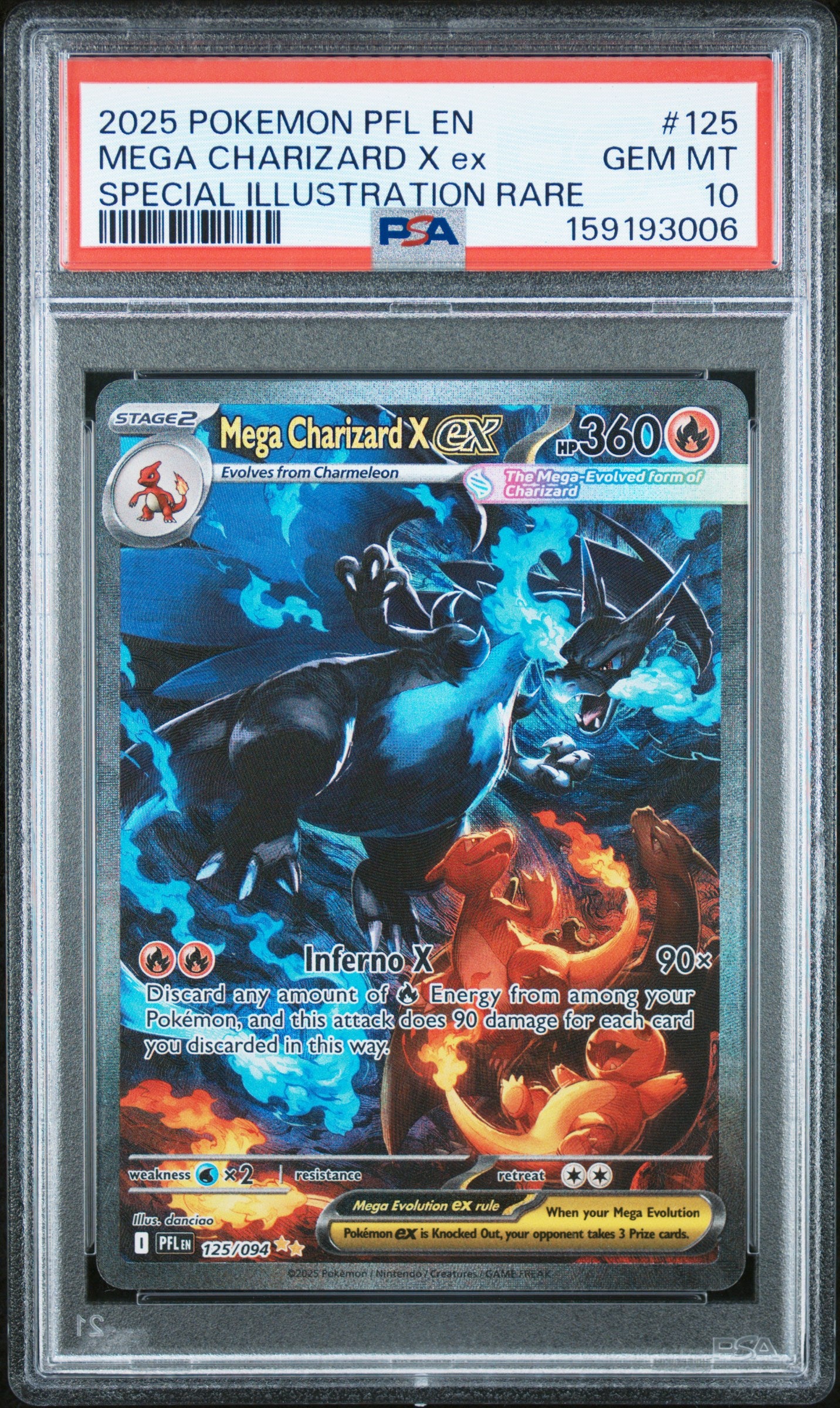 PSA10- mega charizard ex x ex -#125 (3006)