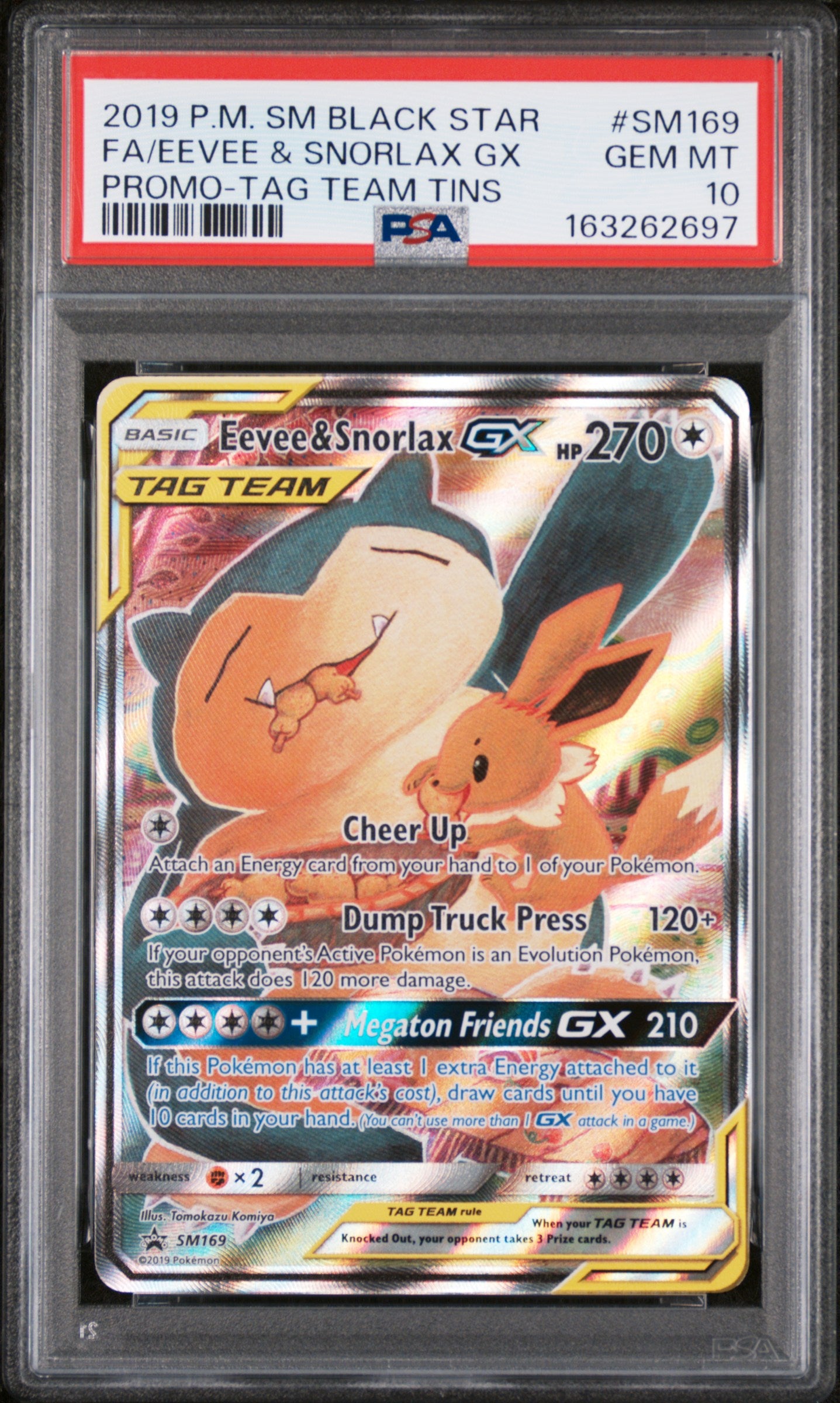 PSA10- eevee & snorlax gx -#SM169