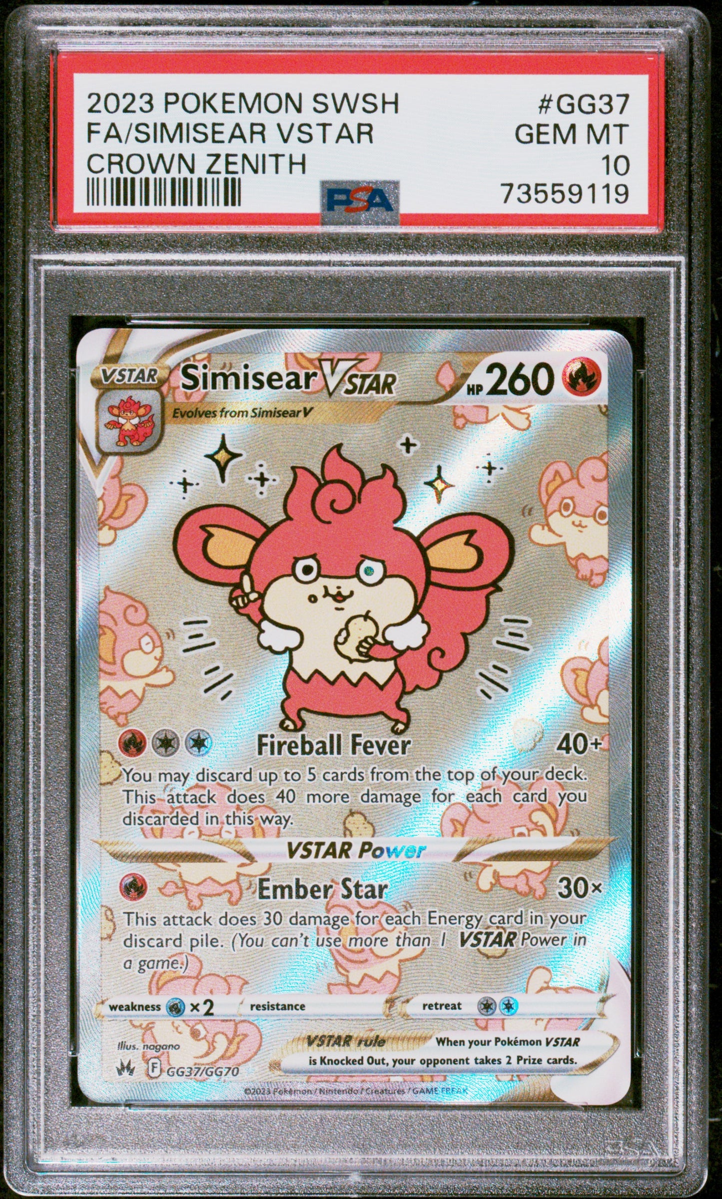 PSA10- simisear vstar -#GG37
