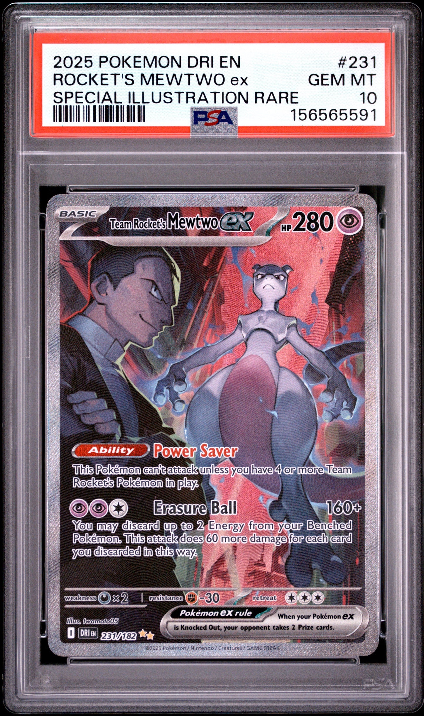 PSA10- team rocket's mewtwo ex -#231