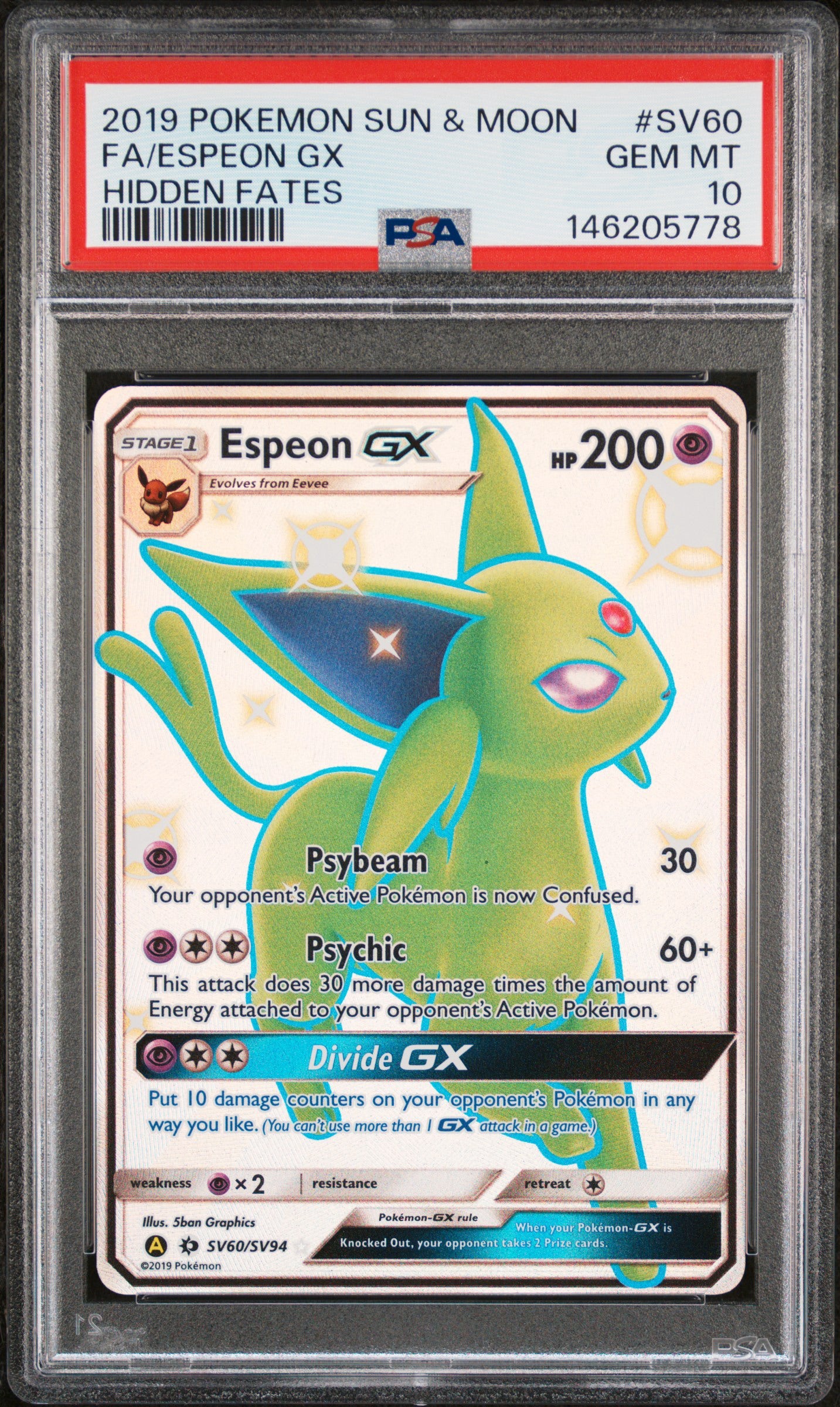 PSA10- espeon gx -#sv60