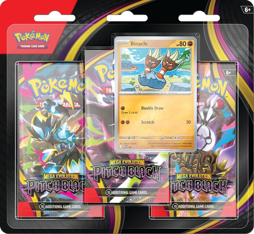 Pokemon TCG ME05 Pitch Black 3-Pack Blister (STYLE MAY VARY)