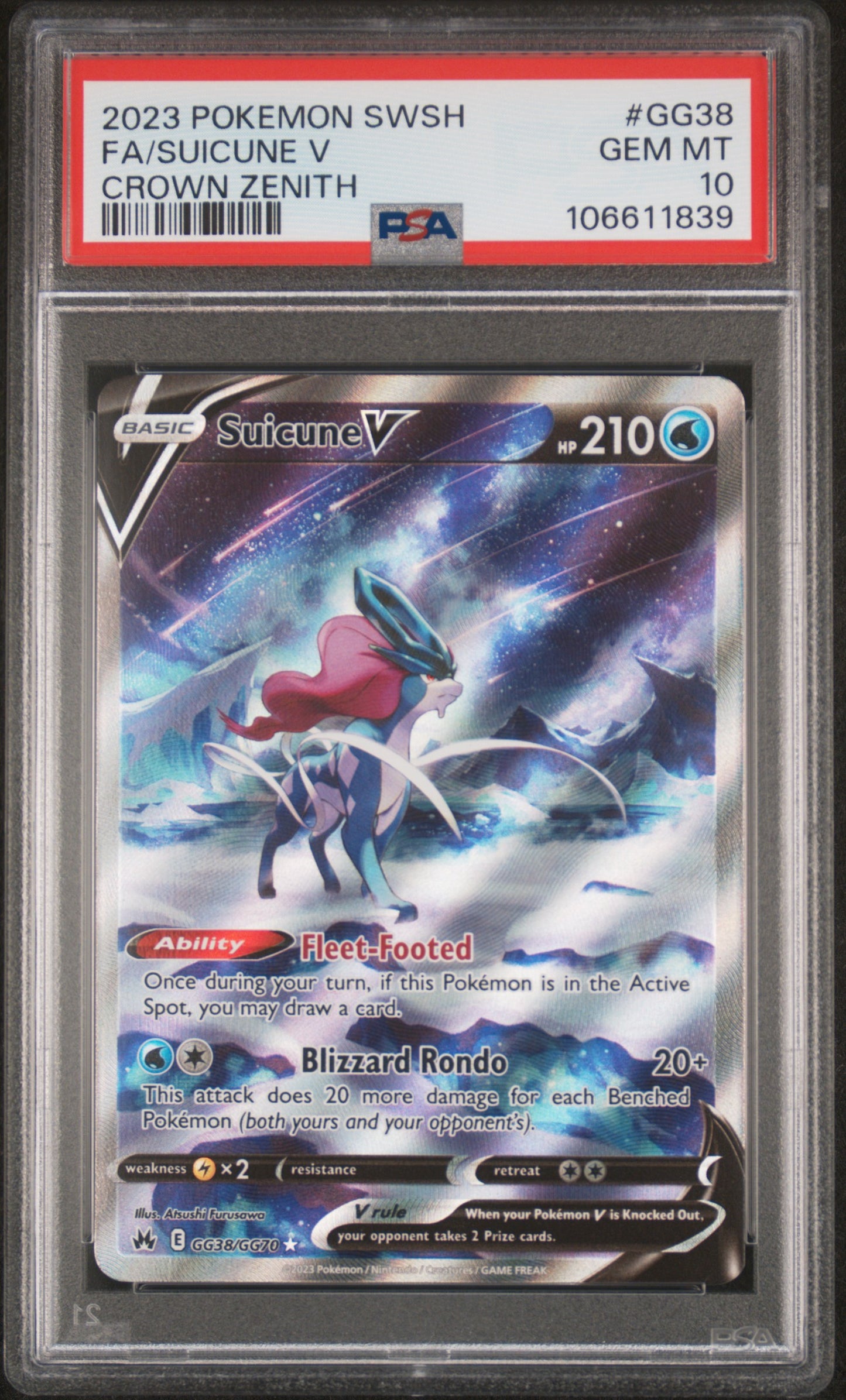 PSA10- suicune -#GG38