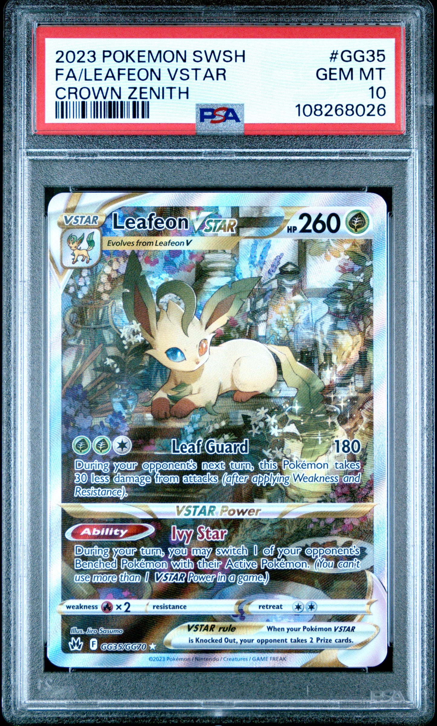 PSA10- leafeon vstar -#GG35