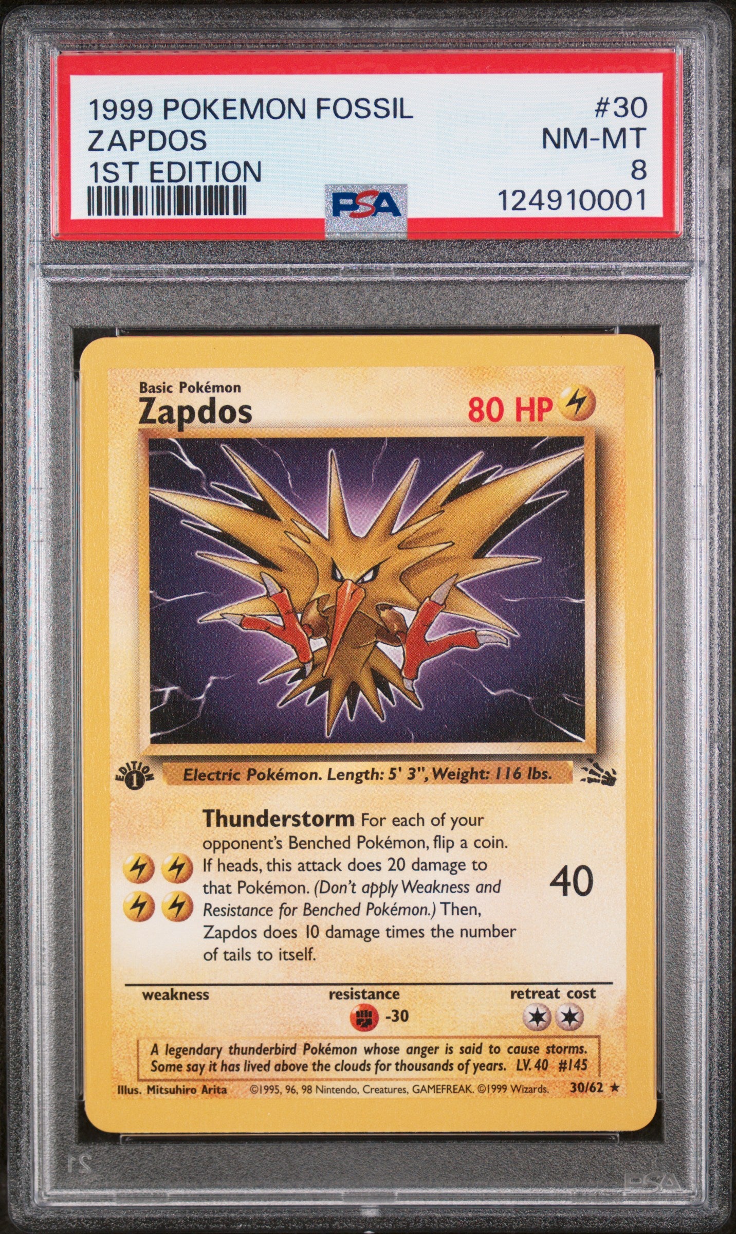 PSA8- zapdos 1st edition -#30