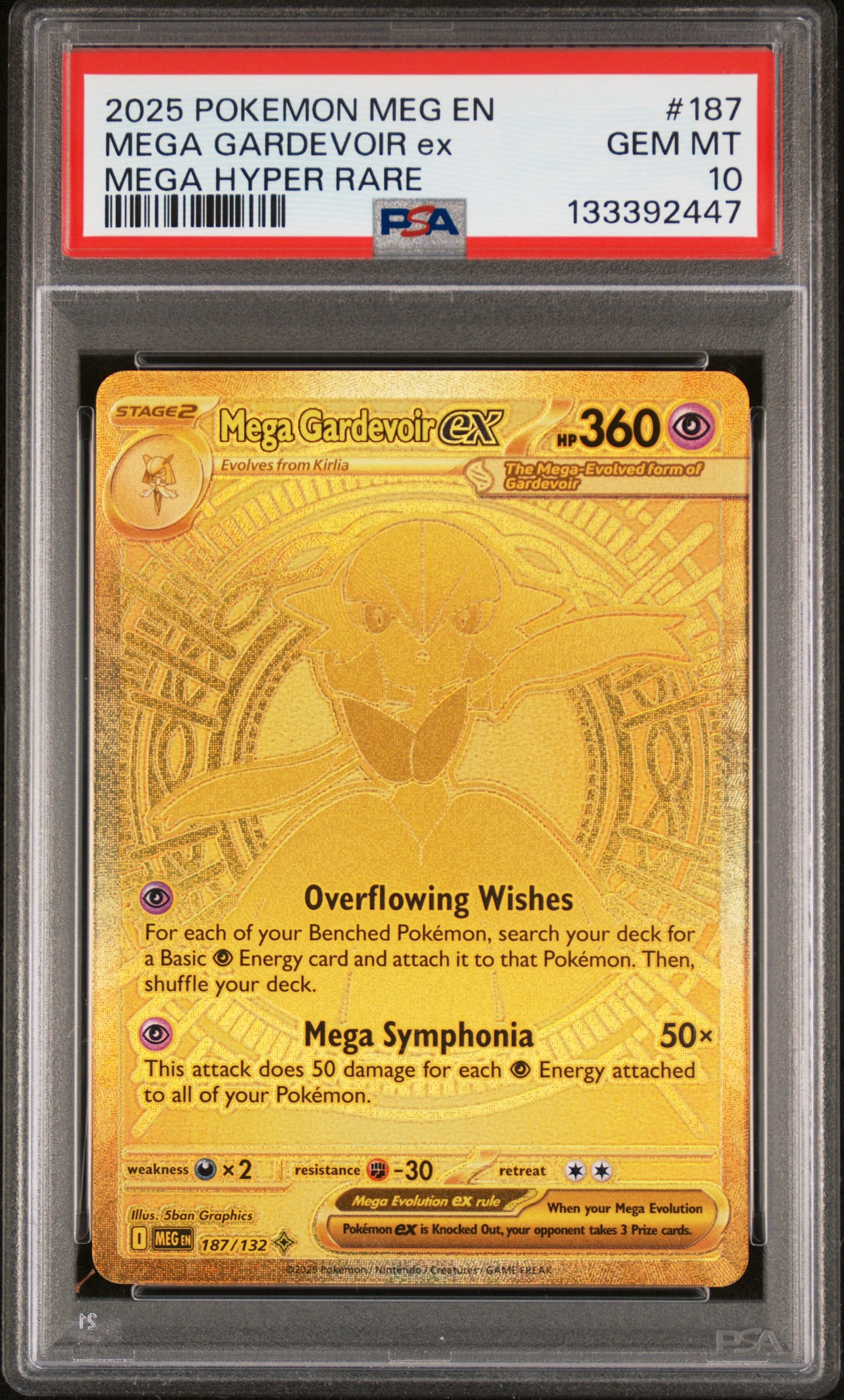 PSA10- mega gardevoir ex -#187
