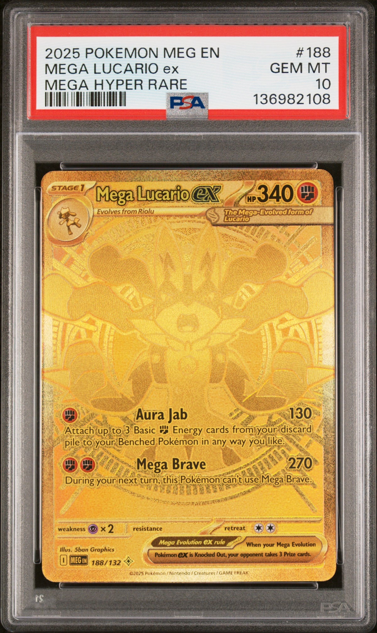 PSA10- mega lucario ex -#188