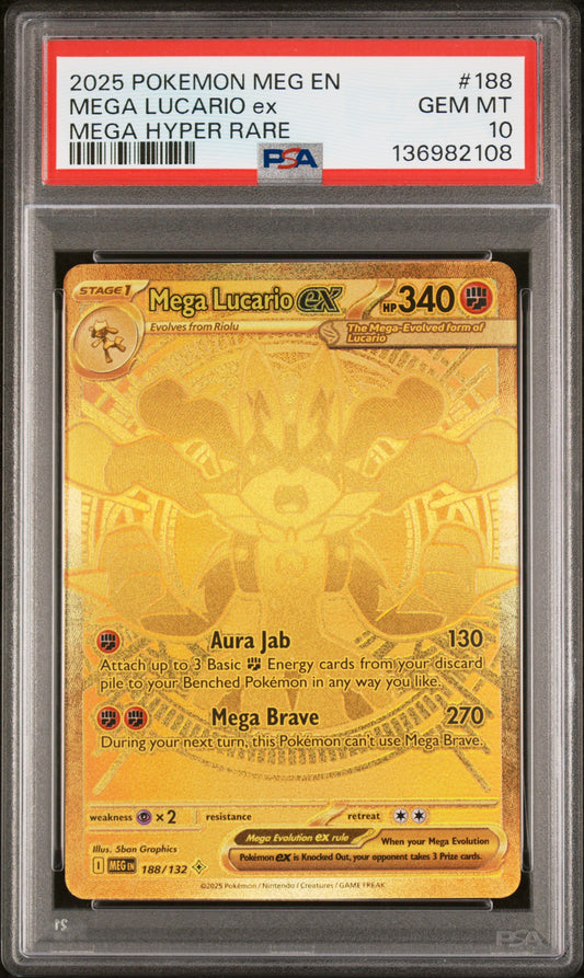 PSA10- mega lucario ex -#188
