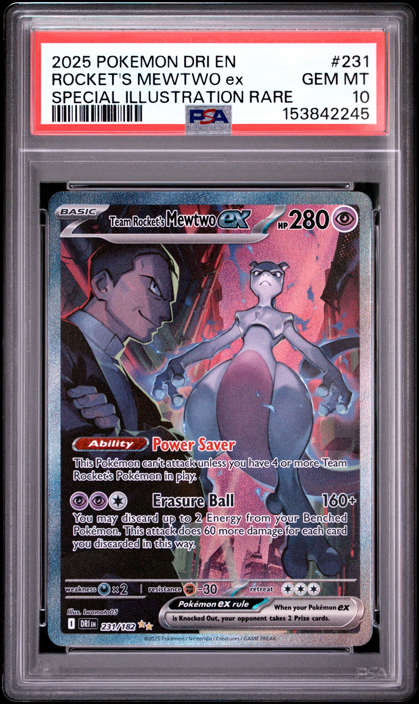 PSA10- team rocket‘s mewtwo ex -#231