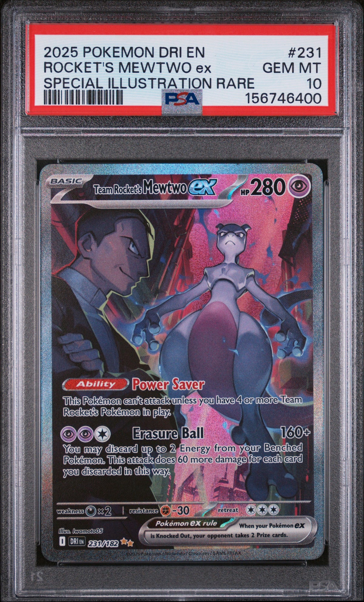 PSA10- team rocket's mewtwo ex -#231