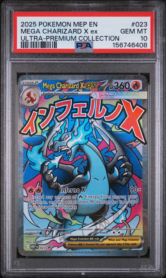 PSA10- mega charizard x ex -#023 (6408)