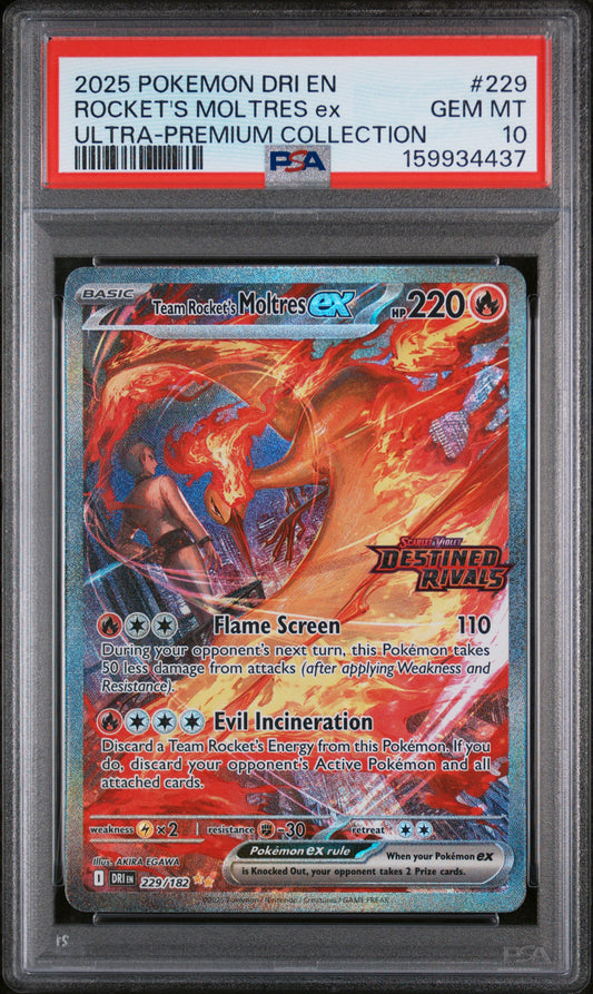 PSA10- team rocket's moltres ex -#229 (4437)