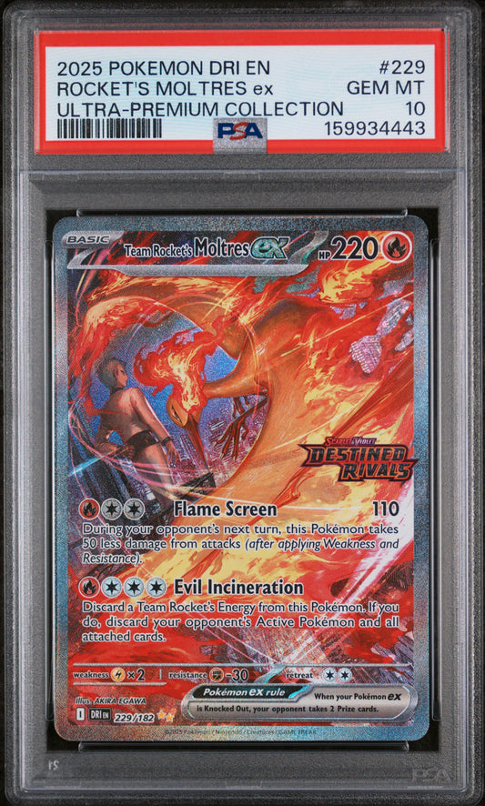 PSA10- team rocket's moltres ex -#229 (4443)
