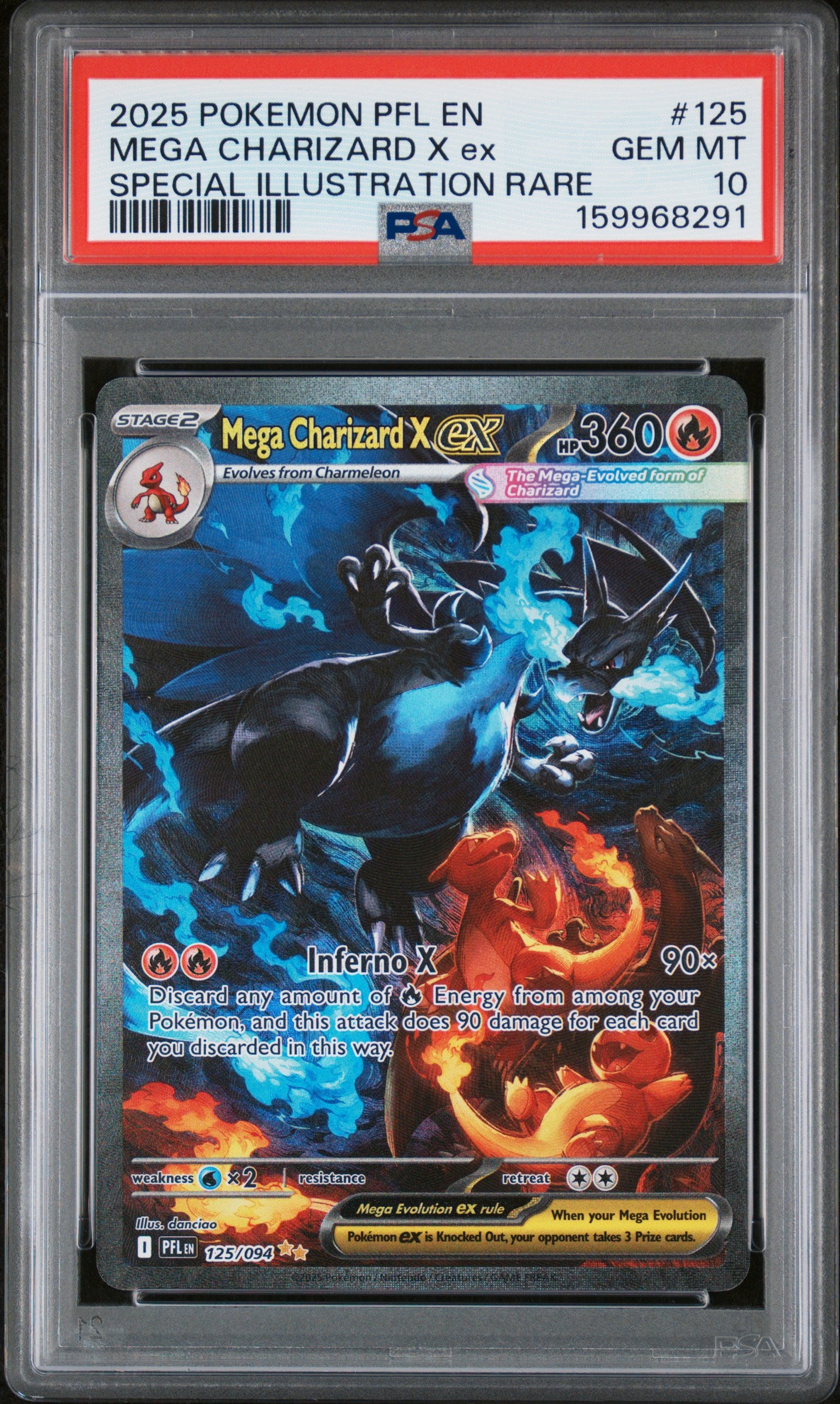 PSA10- mega charizard x ex -#125 (8291)