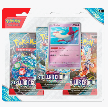 Pokemon TCG SV7 Stellar Crown 3 Pack Blisters(style may vary)