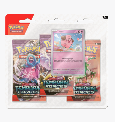 Pokemon TCG Temporal Forces 3 Pack Blister（style may vary）