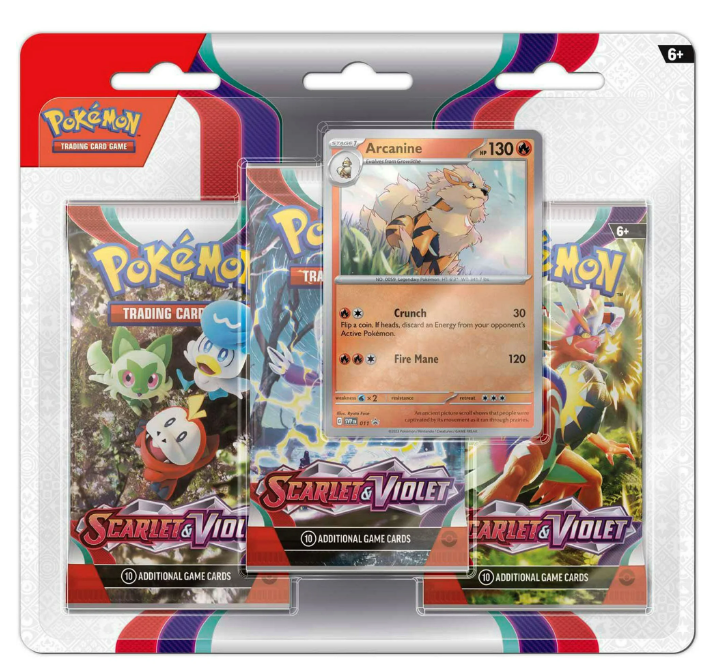 Pokemon TCG Scarlet & Violet 3 Pack Blister(style may vary）