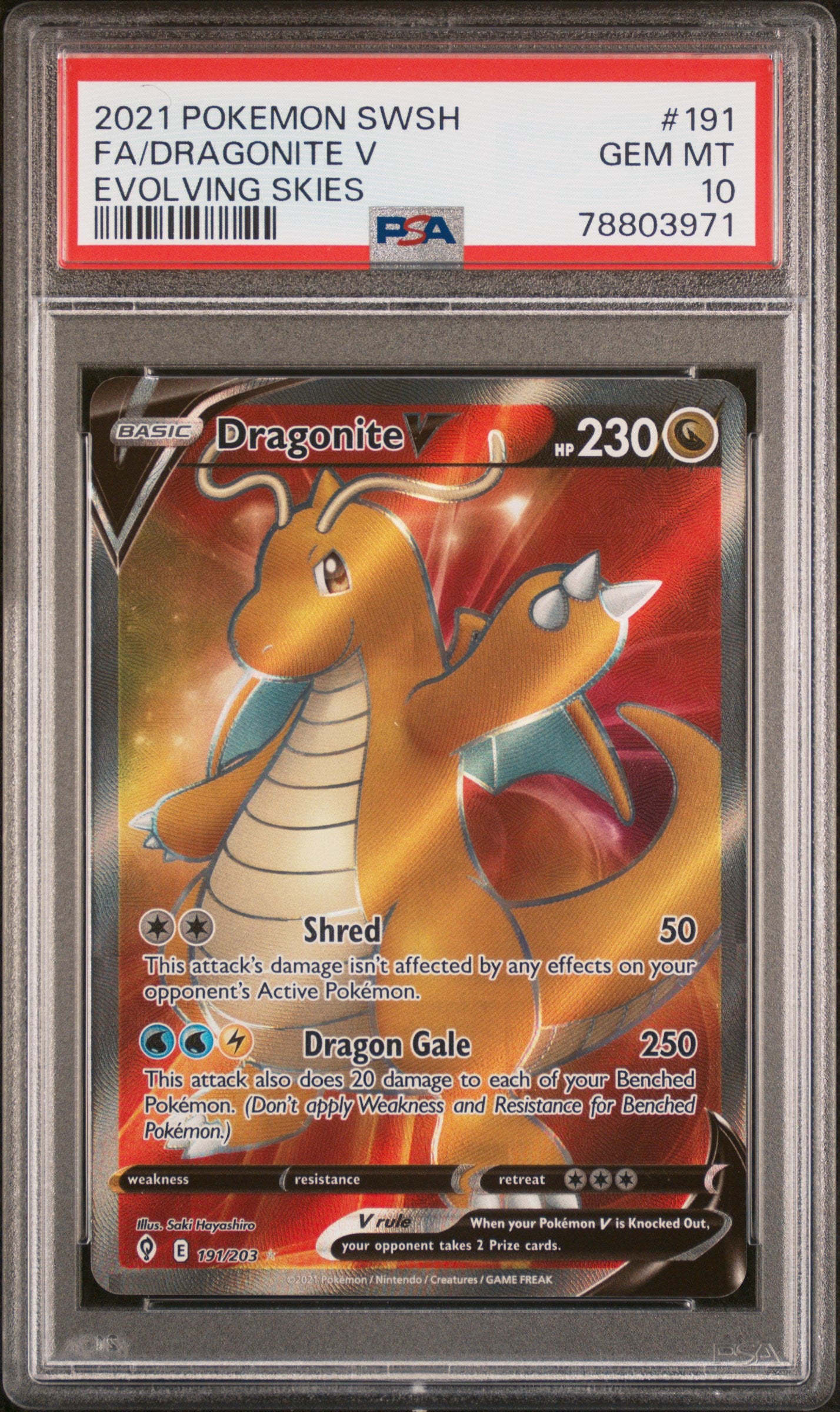 PSA10- Dragonite v -#191