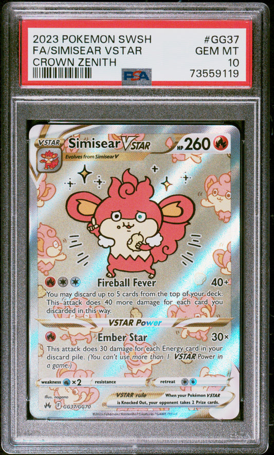 PSA10- simisear vstar -#GG37