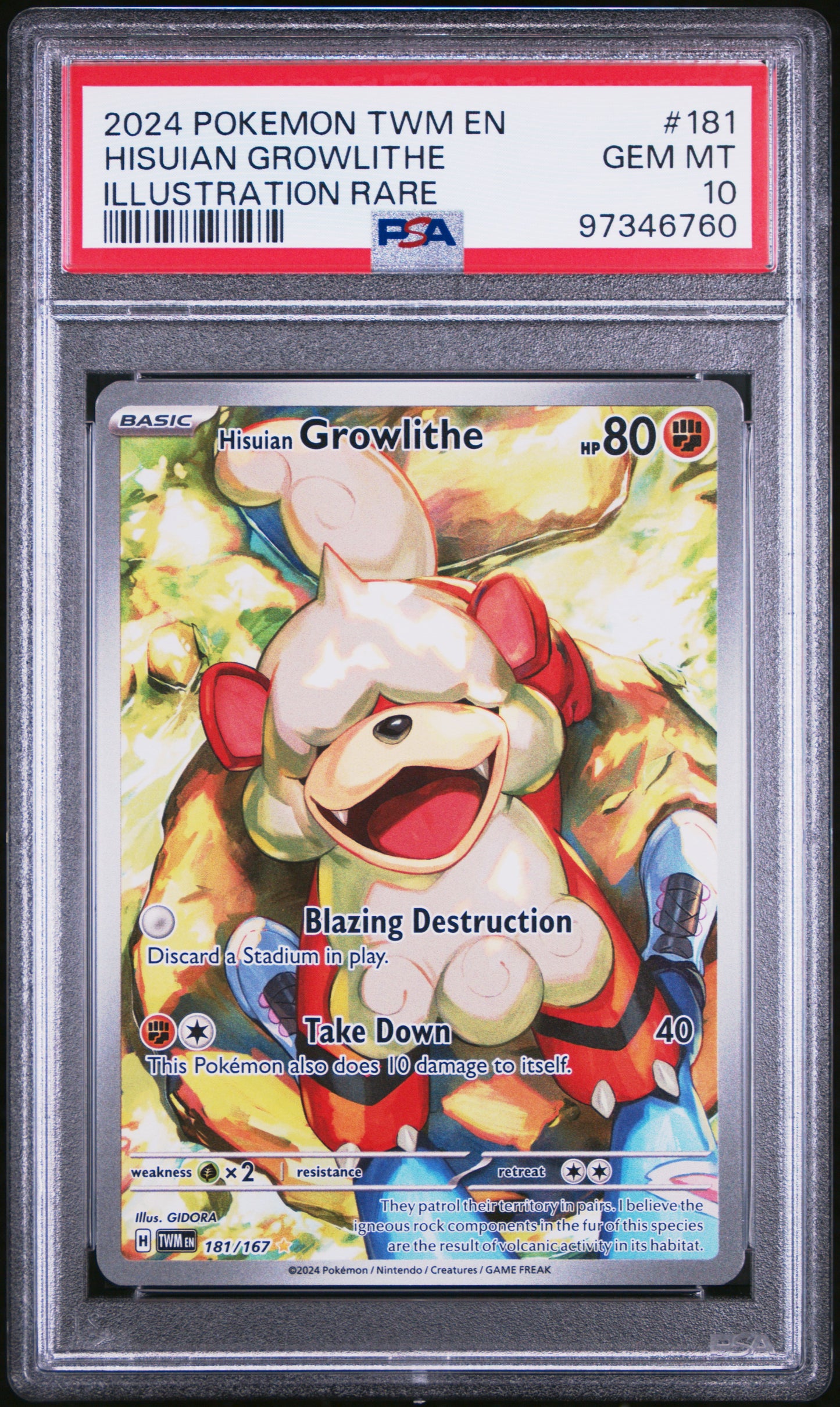 PSA10- hisuian growlithe -#181
