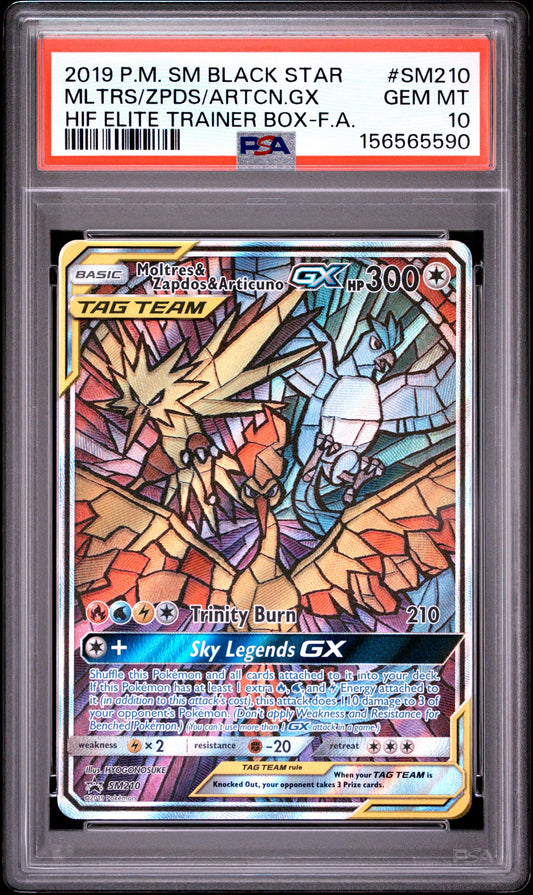 PSA10 -moltres&zapdos&articuno -SM210
