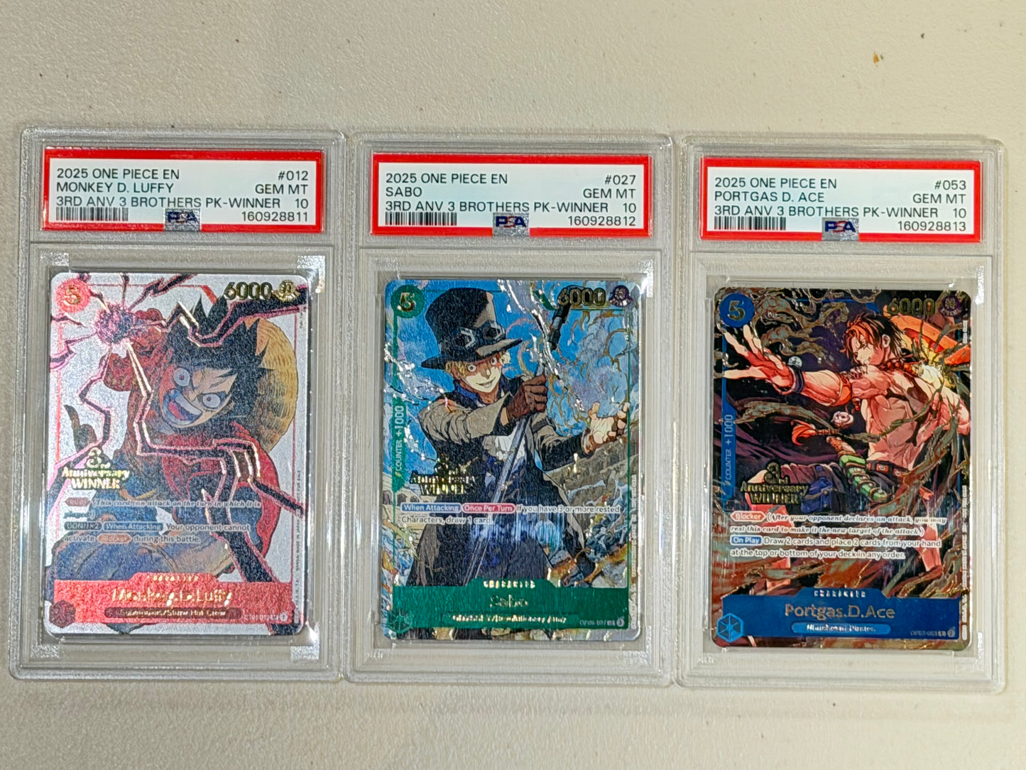 PSA10- 3rd anniversary 3 brothers -Sequential set