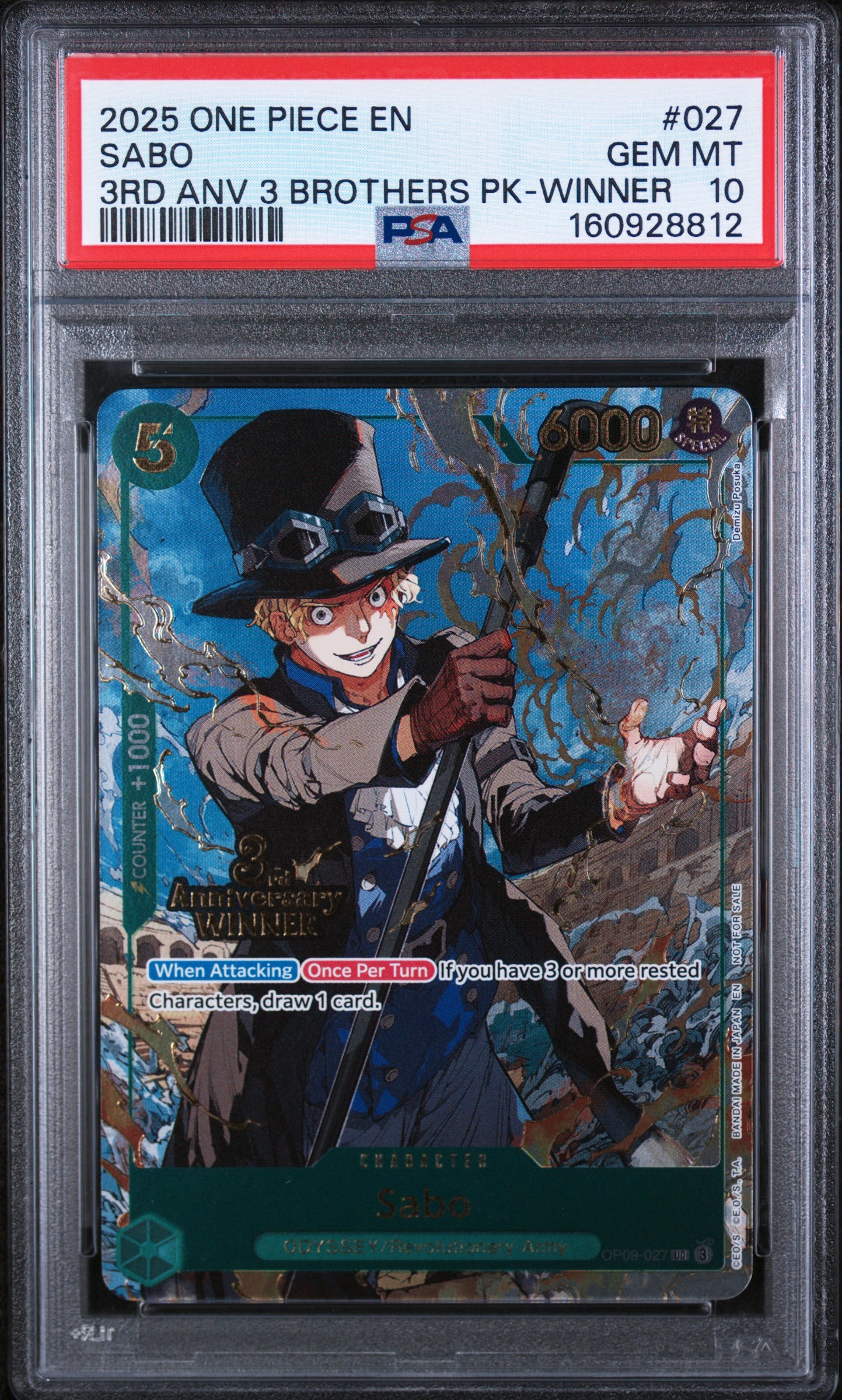 PSA10- 3rd anniversary 3 brothers -Sequential set