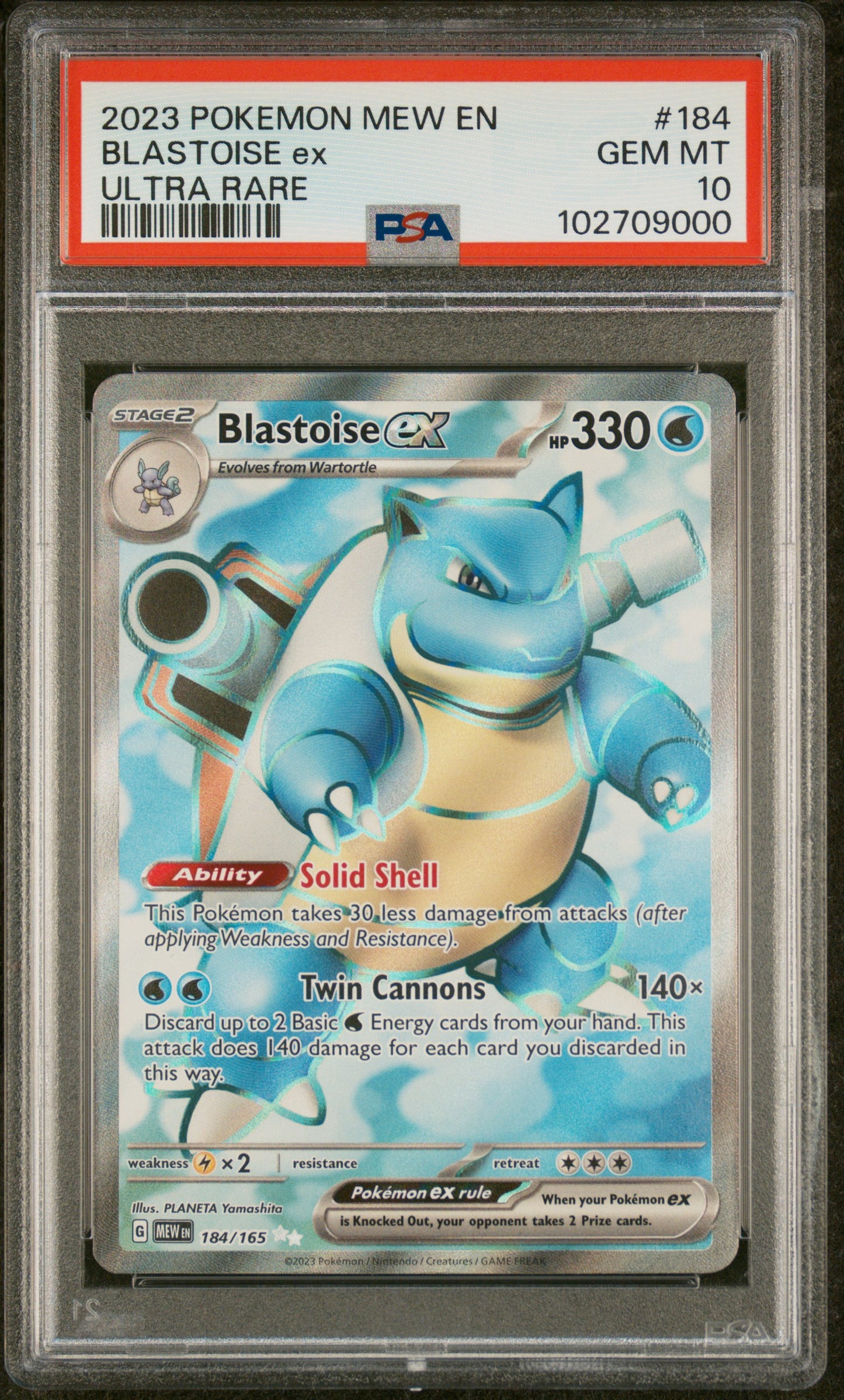 PSA10- Blastoise ex -#184